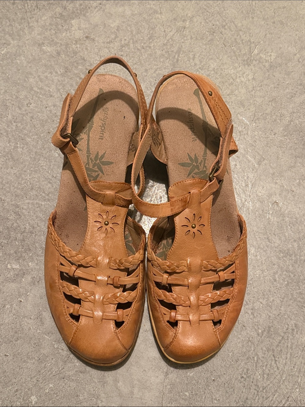 Women's Braided Leather Slingback Sandals - Tan